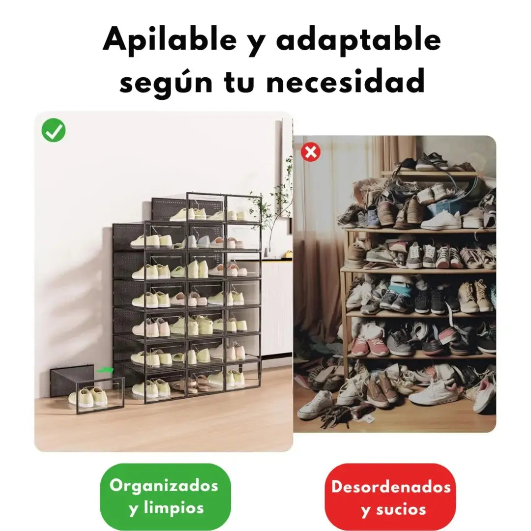 Zapatero transparente | organizador plegable que ahorra espacio, caja para zapatos