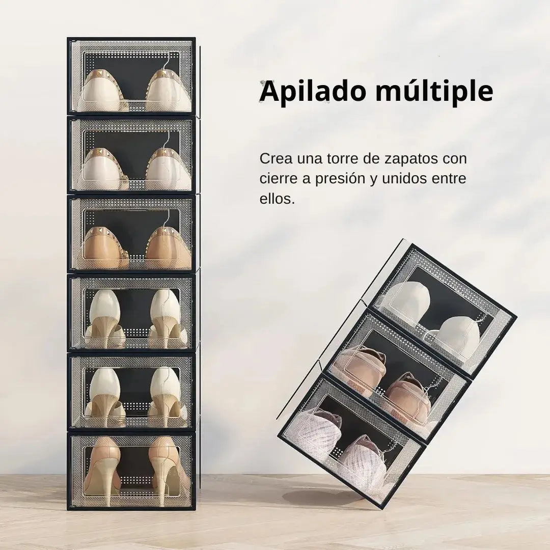 Zapatero transparente | organizador plegable que ahorra espacio, caja para zapatos